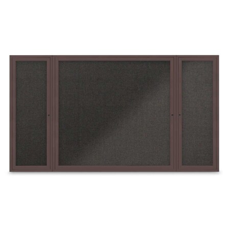 United Visual Products Indoor Enclosed Combo Board, 48"x36", Gold Frame/Green & Medium Grey UVCB4836G-GREEN-MEDGRY